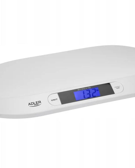 Elektroninės vaikiškos kūdikių svarstyklės iki 20 kg su HOLD funkcija ir tarokščiu Adler AD 8139