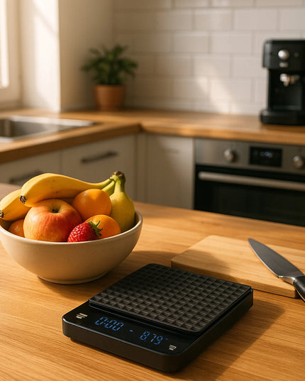Elektroninės virtuvinės svarstyklės BLOW KS-207, tikslios 3000 g - 0,1 g, laikmatis, USB įkraunamos