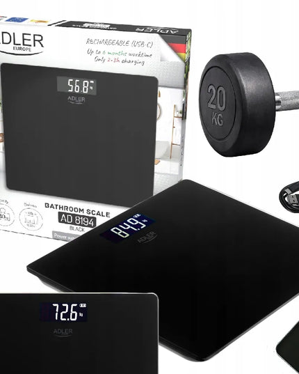 Elektroninės vonios svarstyklės Adler Europe AD8194 Black 180 kg