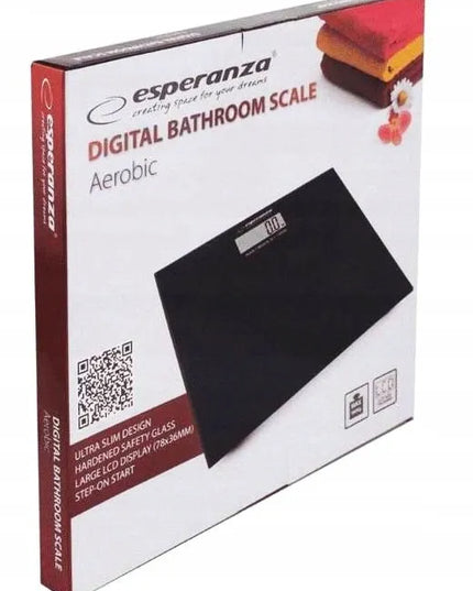 Elektroninės vonios svarstyklės Esperanza EBS002K, stiklinės, Slim 6mm, LCD