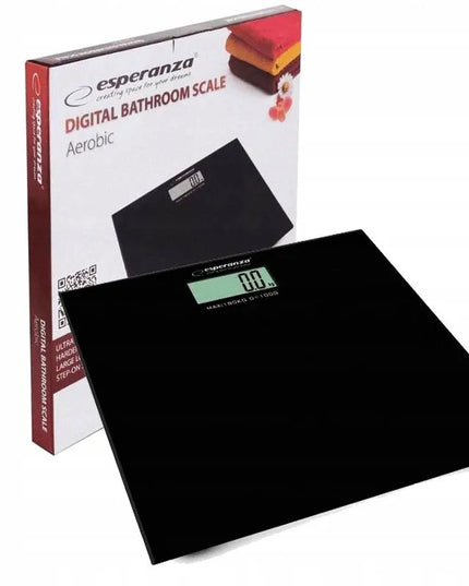 Elektroninės vonios svarstyklės Esperanza EBS002K, stiklinės, Slim 6mm, LCD