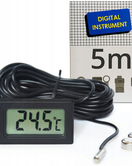 Elektroninis skydinis termometras su jutikliu -50+110°C, 5 m laidas + baterijos