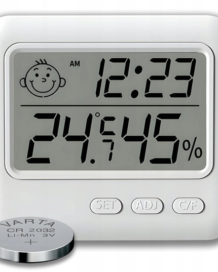 Elektroninis termometras higrometras RETOO E988 su laikrodžiu ir orų stoties funkcija