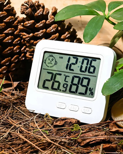 Elektroninis termometras higrometras RETOO E988 su laikrodžiu ir orų stoties funkcija