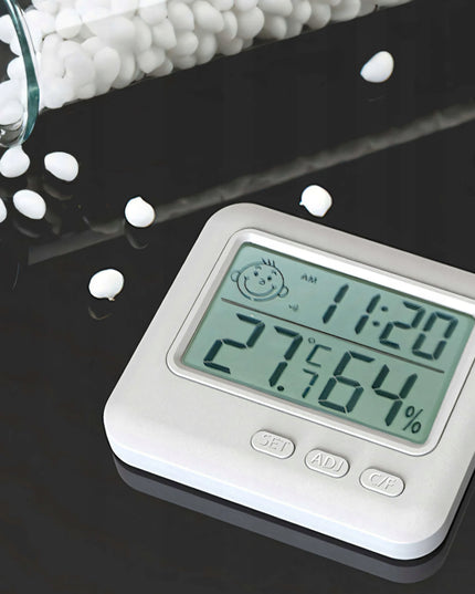 Elektroninis termometras higrometras RETOO E988 su laikrodžiu ir orų stoties funkcija