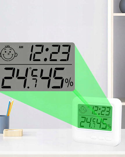 Elektroninis termometras higrometras RETOO E988 su laikrodžiu ir orų stoties funkcija