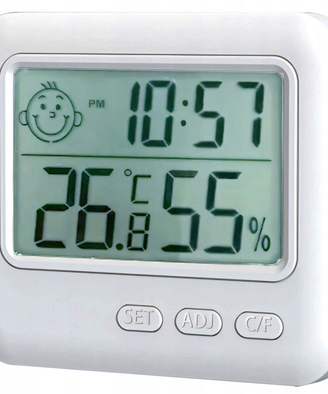 Elektroninis termometras higrometras RETOO E988 su laikrodžiu ir orų stoties funkcija