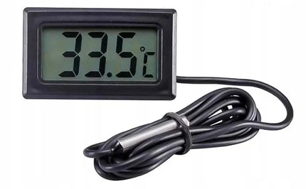 Elektroninis termometras su zondo laidu, LCD ekranu, 2 m ilgio, akvariumams ir rūkykloms
