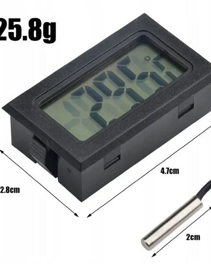 Elektroninis termometras su zondo laidu, LCD ekranu, 2 m ilgio, akvariumams ir rūkykloms