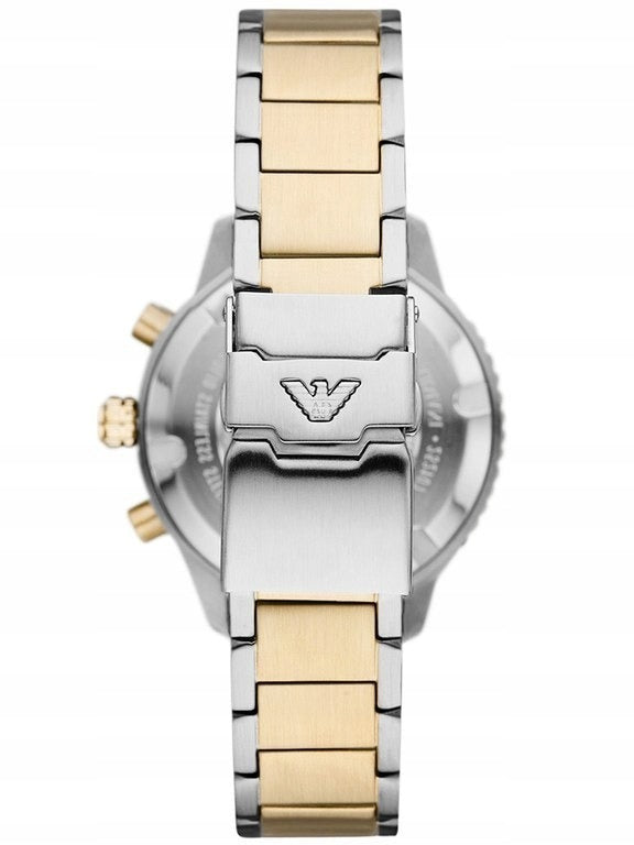 Vyriškas laikrodis Emporio Armani AR11362 Diver – nerūdijančio plieno apyrankė, chronografas, WR100 atsparumas vandeniui