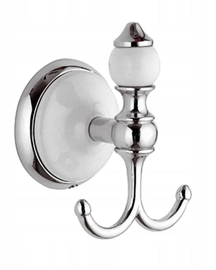 EPOCA rankšluosčių kabliukas. Chromas ir porcelanas. Retro stilius