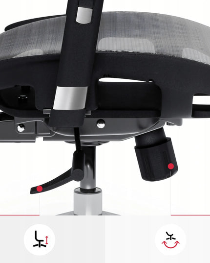 Ergonominė biuro kėdė DIABLO V-BASIC juoda ir pilka