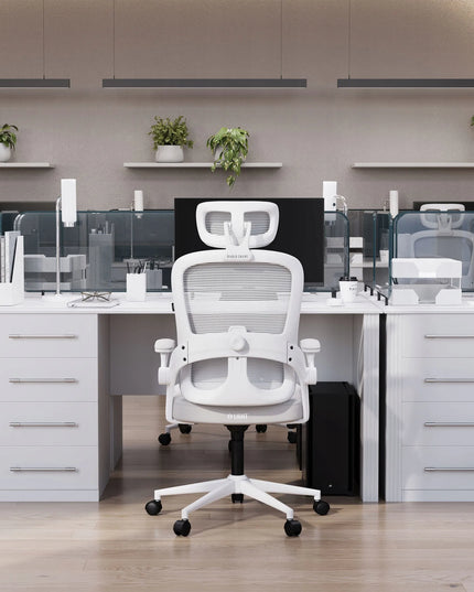 Ergonominė biuro kėdė DIABLO V-Light, balta-pilka