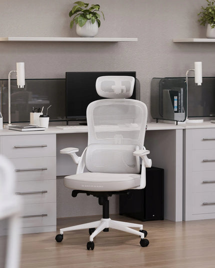 Ergonominė biuro kėdė DIABLO V-Light, balta-pilka