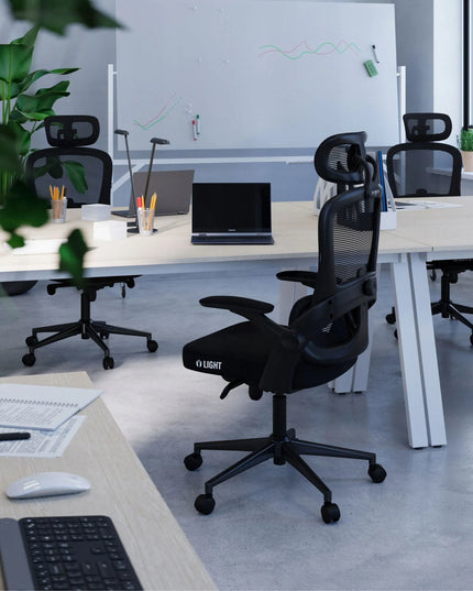 Ergonominė biuro kėdė Diablo V-Light, sukamoji, juoda