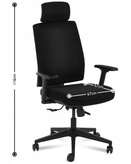 Ergonominė biuro kėdė Fromm & Starck, sukama, iki 200 kg, juoda