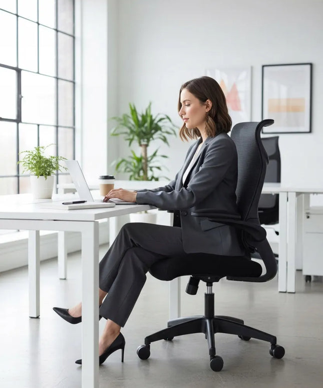 Ergonominė biuro kėdė GIOSEDIO FHX004 su reguliuojamais porankiais, atitinkanti DSAT standartus