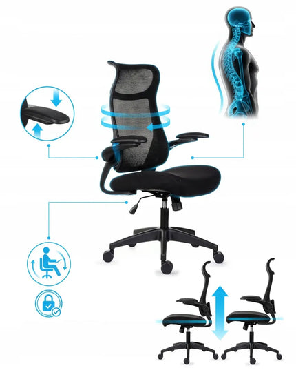 Ergonominė biuro kėdė GIOSEDIO FHX004 su reguliuojamais porankiais, atitinkanti DSAT standartus