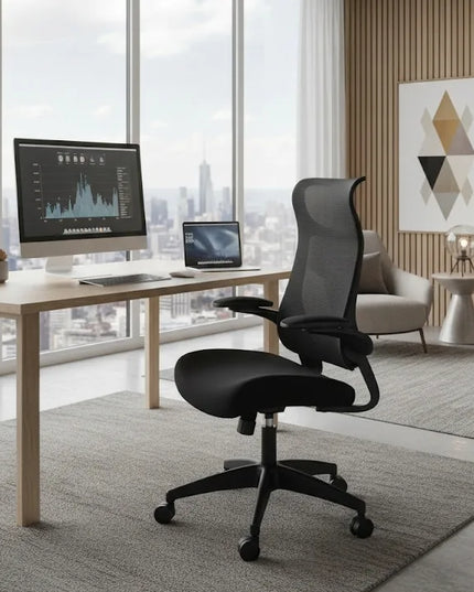 Ergonominė biuro kėdė GIOSEDIO FHX004 su reguliuojamais porankiais, atitinkanti DSAT standartus