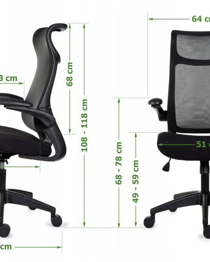 Ergonominė biuro kėdė GIOSEDIO FHX004 su reguliuojamais porankiais, atitinkanti DSAT standartus