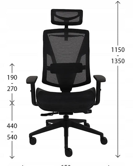 Ergonominė biuro kėdė Grospol Futura Mesh, juodas tinklelis