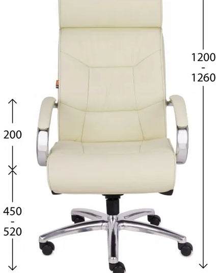 Ergonominė biuro kėdė Grospol Supreme SN1, juoda natūrali oda