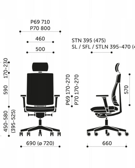 Ergonominė biuro kėdė Profim Xenon Net 111 SL juoda