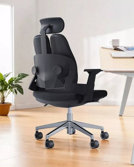 Ergonominė biuro kėdė Spacetronik BARRY, pasukama, reguliuojama, didelė, medžiaginė, juoda