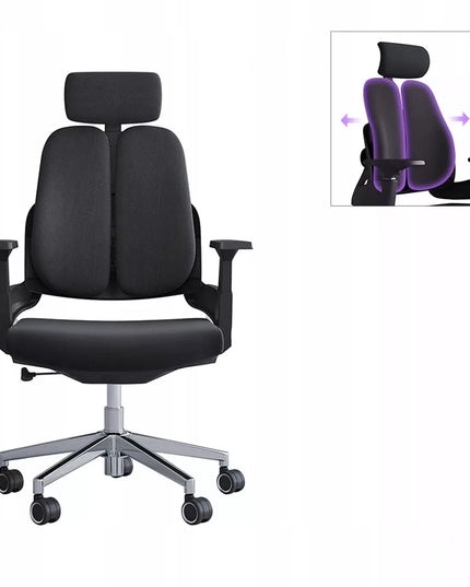 Ergonominė biuro kėdė Spacetronik BARRY, pasukama, reguliuojama, didelė, medžiaginė, juoda