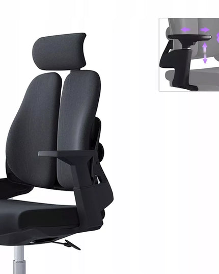Ergonominė biuro kėdė Spacetronik BARRY, pasukama, reguliuojama, didelė, medžiaginė, juoda