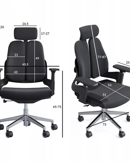 Ergonominė biuro kėdė Spacetronik BARRY, pasukama, reguliuojama, didelė, medžiaginė, juoda