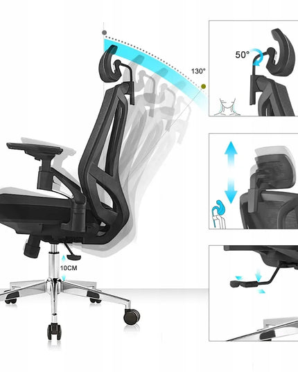Ergonominė biuro kėdė Spacetronik – reguliuojama, sukamoji, juoda