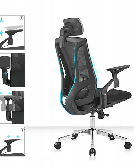 Ergonominė biuro kėdė Spacetronik – reguliuojama, sukamoji, juoda