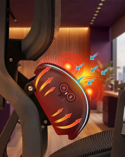 Ergonominė biuro kėdė Spacetronik su masažo funkcija, atrama kojoms, juoda