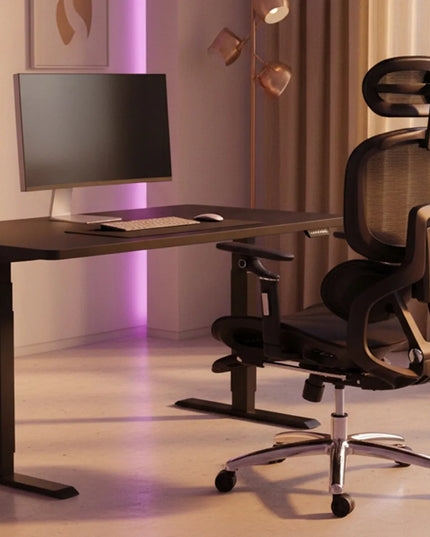 Ergonominė biuro kėdė Spacetronik su masažo funkcija, atrama kojoms, juoda