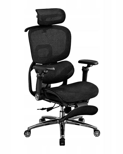 Ergonominė biuro kėdė Spacetronik su masažo funkcija, atrama kojoms, juoda