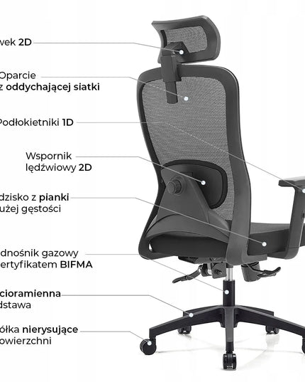 Ergonomiška biuro kėdė Angel Grom, pasukama, su tinkleliu, iki 150 kg