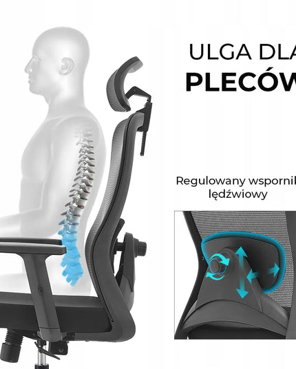 Ergonomiška biuro kėdė Angel Grom, pasukama, su tinkleliu, iki 150 kg