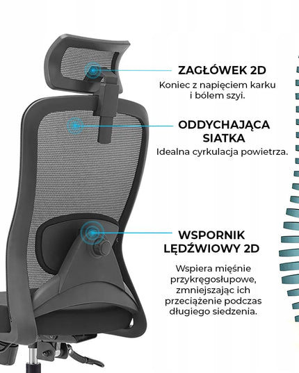Ergonomiška biuro kėdė Angel Grom, pasukama, su tinkleliu, iki 150 kg