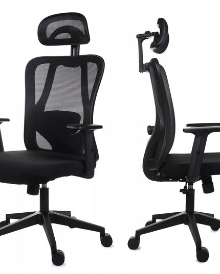 Ergonomiška biuro kėdė Giosedio FXB004 su reguliuojamais porankiais ir galvos atrama, saugus