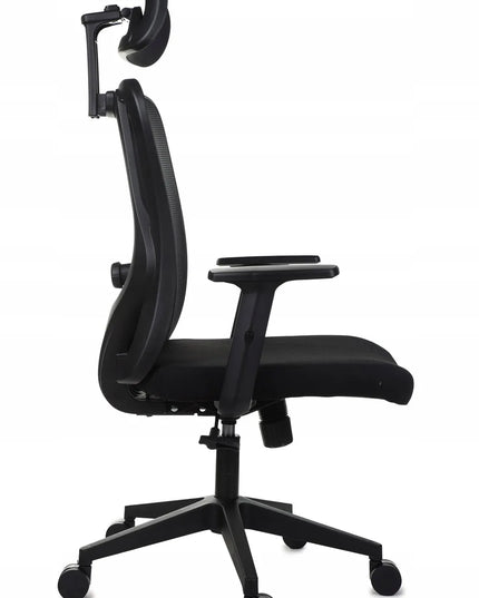 Ergonomiška biuro kėdė Giosedio FXB004 su reguliuojamais porankiais ir galvos atrama, saugus