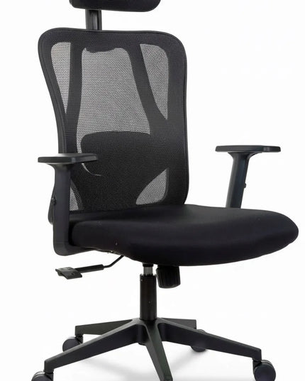 Ergonomiška biuro kėdė Giosedio FXB004 su reguliuojamais porankiais ir galvos atrama, saugus