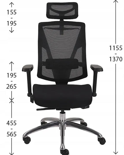Ergonomiška biuro kėdė Grospol Futura 4S TM01 Juoda