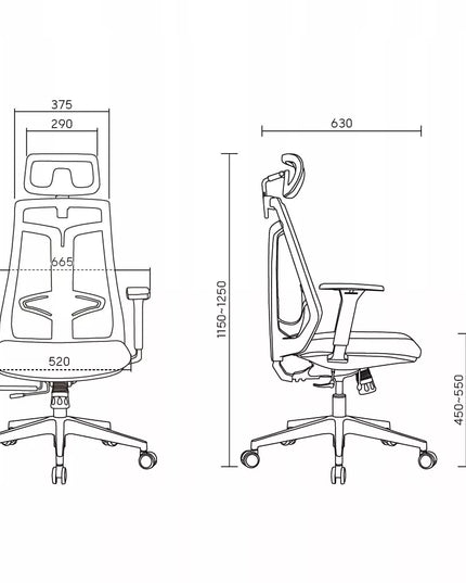 Ergonomiška biuro kėdė Spacetronik, reguliuojama, 150 kg