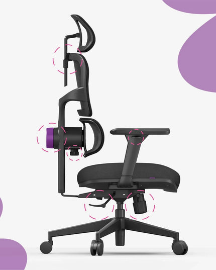 Ergonomiška biuro kėdė Spacetronik, reguliuojama, iki 136 kg, sukamoji, juoda