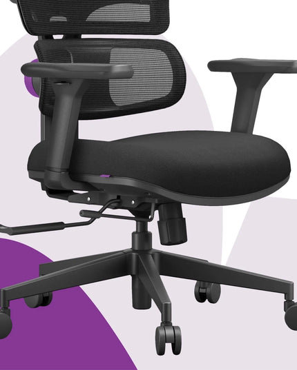 Ergonomiška biuro kėdė Spacetronik, reguliuojama, iki 136 kg, sukamoji, juoda