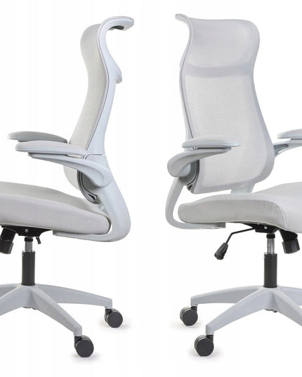 Ergonomiška pilka biuro kėdė Giosedio FHX011 su reguliuojamais porankiais