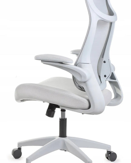 Ergonomiška pilka biuro kėdė Giosedio FHX011 su reguliuojamais porankiais