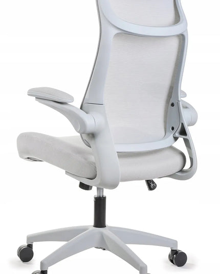 Ergonomiška pilka biuro kėdė Giosedio FHX011 su reguliuojamais porankiais