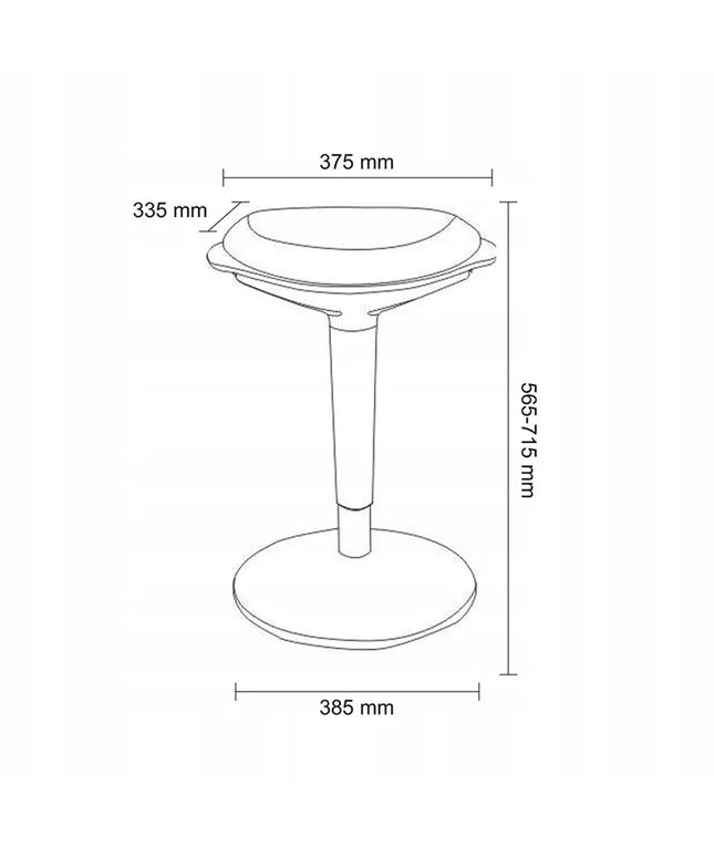 Ergonomiškas balansuojantis sukamasis kėdės tipo taburetė Spacetronik 136 kg, juoda